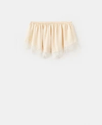 Mango Women's Satin Lace Shorts