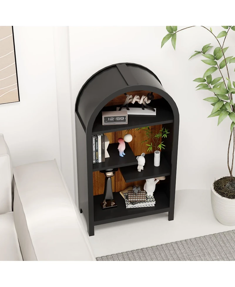Streamdale Furniture 4-Tier Arched Industrial Open Shelf Display Rack
