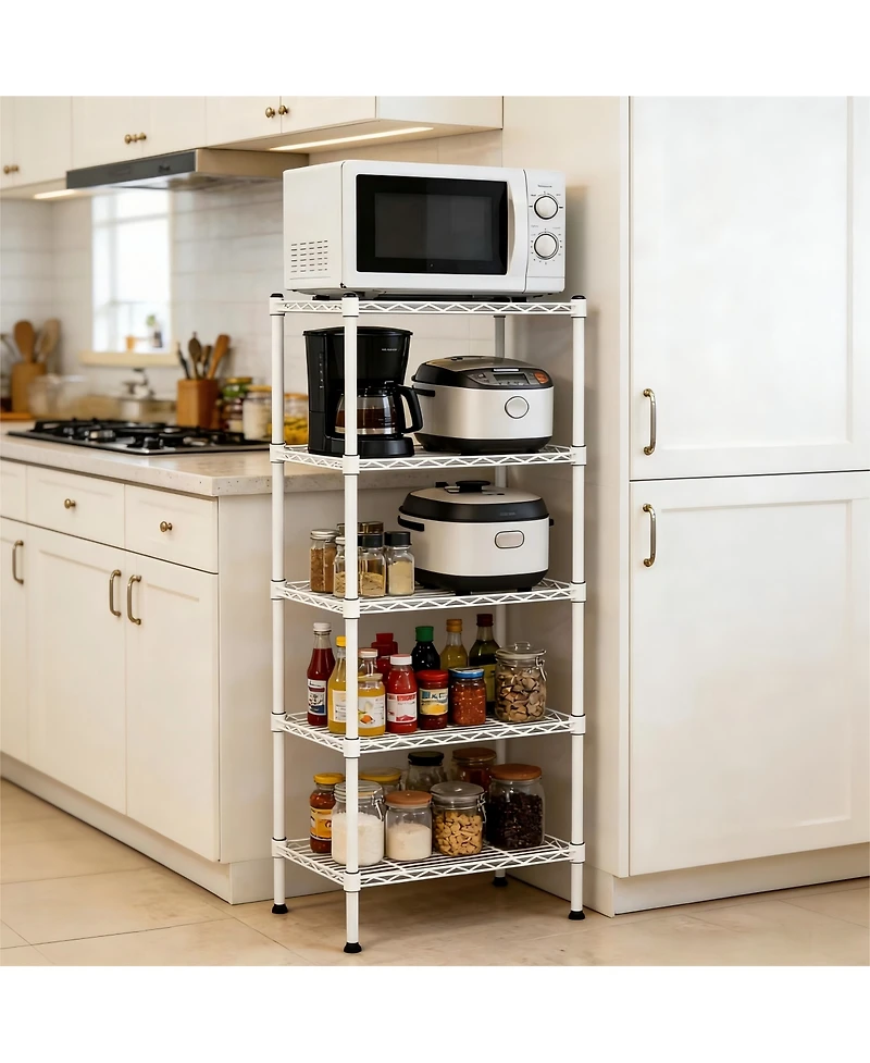Streamdale Furniture 5-Tier Adjustable Heavy-Duty Metal Wire Shelving Unit