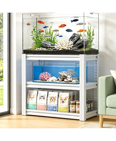 Streamdale Furniture Heavy-Duty 3-Tier Adjustable Metal Aquarium Stand for 20-30 Gallon Tanks