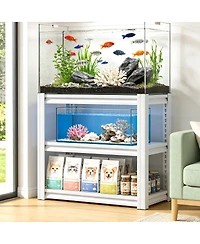 Streamdale Furniture Heavy-Duty 3-Tier Adjustable Metal Aquarium Stand for 20-30 Gallon Tanks