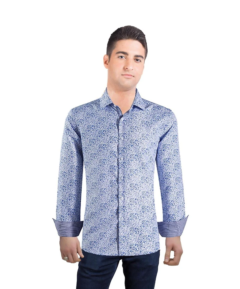 Elie Balleh Men's Slim Fit Floral Button-Down Shirt