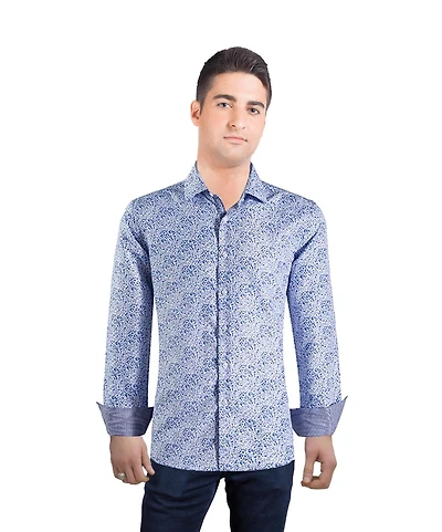 Elie Balleh Men's Slim Fit Floral Button-Down Shirt