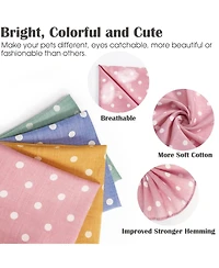 Aronkl Polka Dots Dog Bandanas Soft Cotton Adjustable Washable for Pets