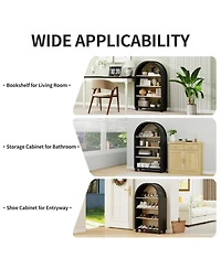 Streamdale Furniture 4-Tier Arched Storage Cabinet with Metal Frame