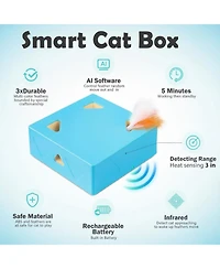 Aronkl 3-in-1 Automatic Cat Toys Upgrade Motion Activated Usb Rechargeable with Replaceable Attachments for Indoor Cats