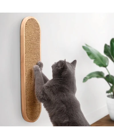 Aronkl Wall Mounted Cat Scratcher Sisal Vertical Board Double Sided Adjustable Height Anti Slip Floor Use
