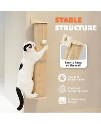 Aronkl Sisal Cat Scratcher with Ball Scratch Pad for Indoor Cats Easy Install Protect Furniture