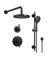 Casainc Modern 2-Function Shower System with Rainfall Head & 3-Mode Handheld,Adjustable Slide Bar