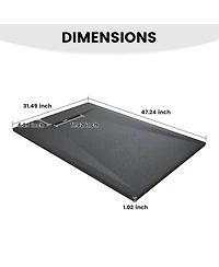 Casainc Wheelchair-Friendly Shower Base with Non-Slip Surface, Reversible Drain