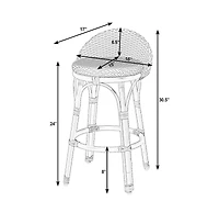 Butler Specialty Inez Seat Height Rattan Low Back Counter Stool