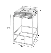 Butler Specialty 26 in. Seat Height Leather and Iron Backless Counter Height Stool with Footrest