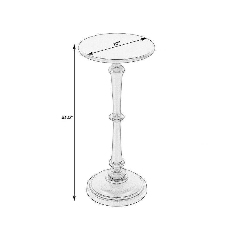 Butler Specialty Alisa 10 in. W Round All Metal Pedestal Base End Table