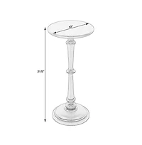 Butler Specialty Alisa 10 in. W Round All Metal Pedestal Base End Table