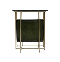 Butler Specialty Stephanik 20.25 in. W Rectangular Marble and Leather Magazine Side Table