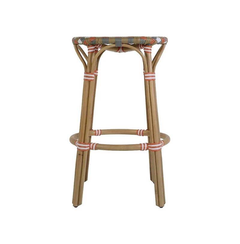 Butler Specialty Ballito Seat Height Oval Rattan Bar Stool with Footrest