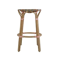 Butler Specialty Ballito Seat Height Oval Rattan Bar Stool with Footrest