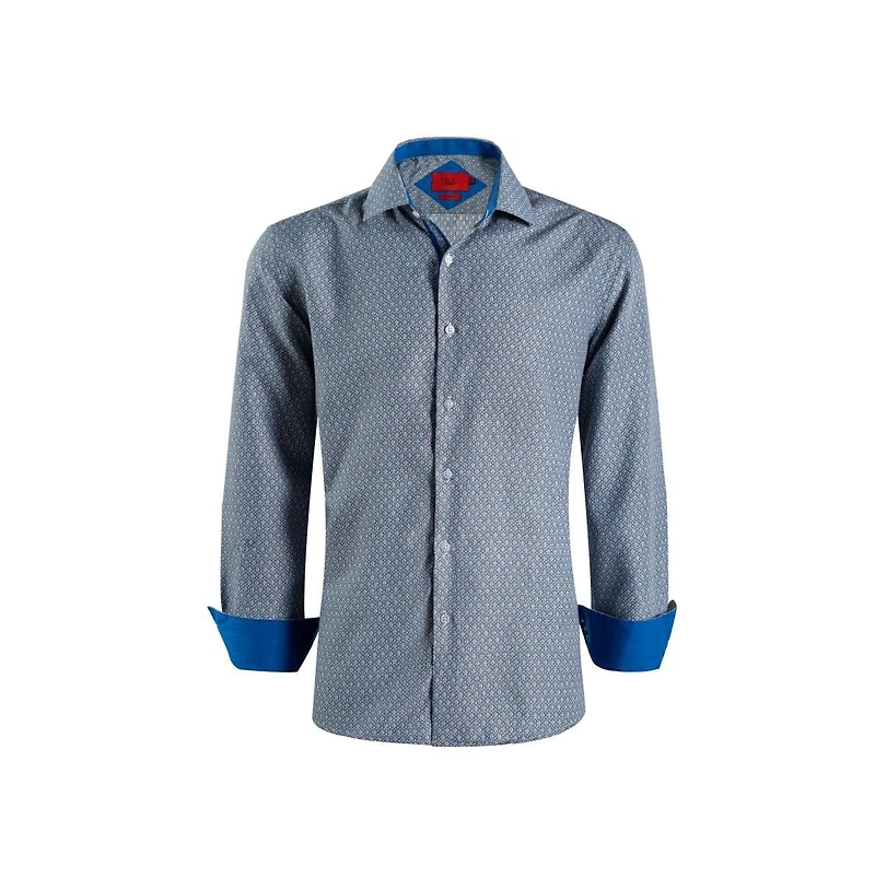 Elie Balleh Men's Slim Fit Geometric Print Shirt