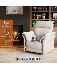 gaomon Power Recliner Glider Chair with Smooth Swivel and Rocking Motion Recline Usb Charging Port Premium Chenille Fabric and Double Armrests