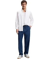Boss by Hugo Men's Regular-Fit Stretch-Cotton Dobby Shirt