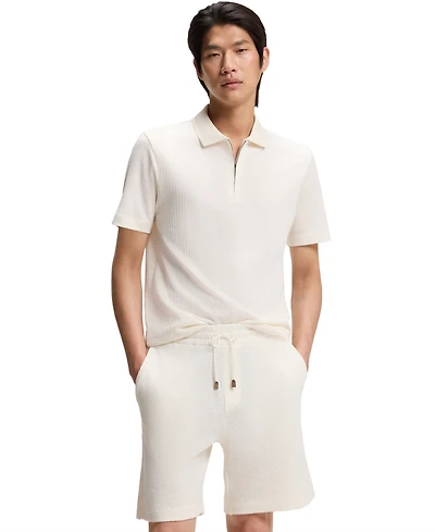 Boss by Hugo Men's Cotton Silk Zip-Neck Polo Shirt