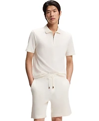 Boss by Hugo Men's Cotton Silk Zip-Neck Polo Shirt