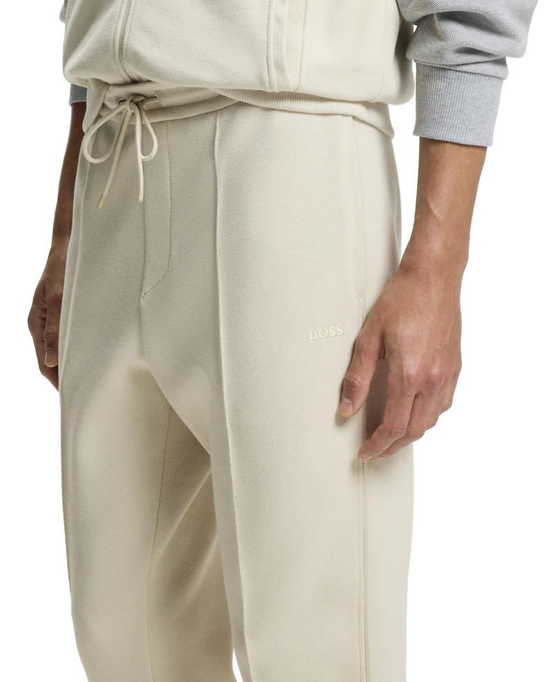 Boss by Hugo Men's Piped-Detail Cotton-Blend Tracksuit Bottom Pants