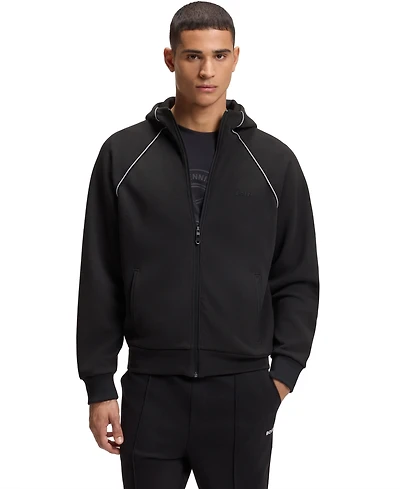 Boss by Hugo Men's Piping Details Cotton-Blend Zip-Up Hoodie