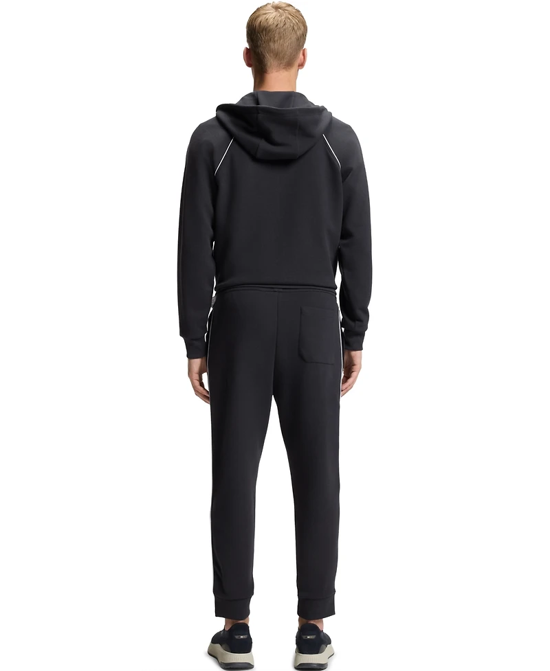 Boss by Hugo Men's Cotton-Blend Zip-Up Piping Detail Hoodie