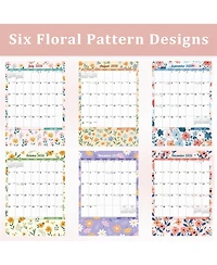 Gnuadz Wall Calendar 2026-2027 Storage Pocket Monthly Planner Stickers Artistic Floral