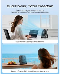 Gnuadz Portable Camping Fan, Rechargeable, Usb, Wireless, 4-Speed Silent, Led, Foldable, 4000mAh