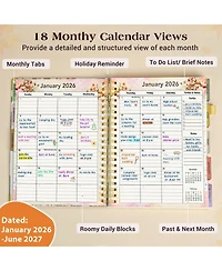 Gnuadz Planner 18 Month Weekly Monthly Daily Spiral Hardcover Agenda Organizer Tabs Calendar Tree 2026-2027