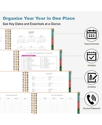 Gnuadz Planner 2026-2027 Marble Calendar Spiral Agenda