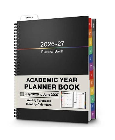 Gnuadz Academic Year Planner 2026-2027 Weekly Monthly Agenda Laminated Tabs Organizer