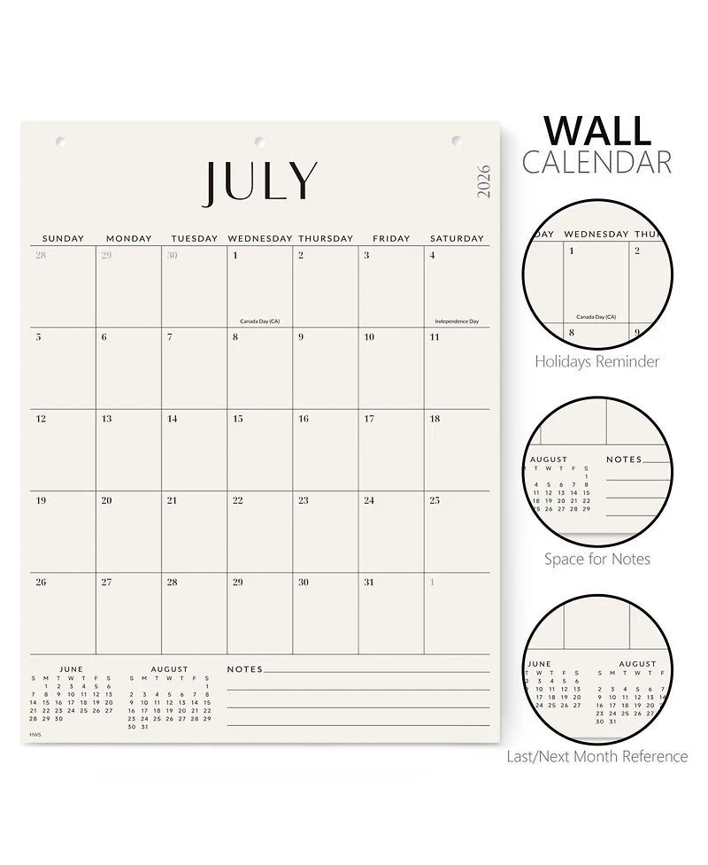 Gnuadz Large Wall Calendar 2026-2027 Monthly Home Office - Now