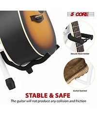5 Core Guitar Stool Padded Chair Foldable Heavy Duty Music Seat Built in Foot Rest Guitar Stand