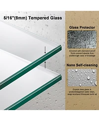 Lovmor Frameless Bathtub Shower Doors 56-60 W x 60 H, Double Sliding Tub Shower Door with Tempered Glass 5/16"(8mm), Brushed Gold