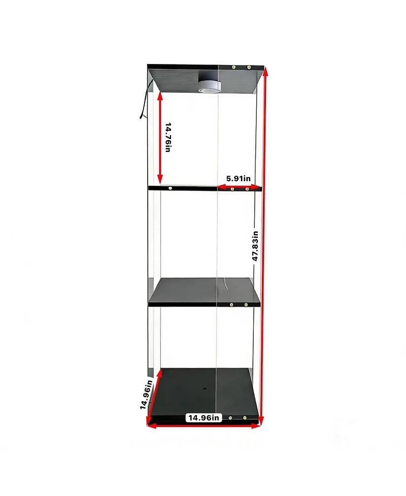Streamdale Furniture 3-Layer Rotatable Display Cabinet with Remote Light