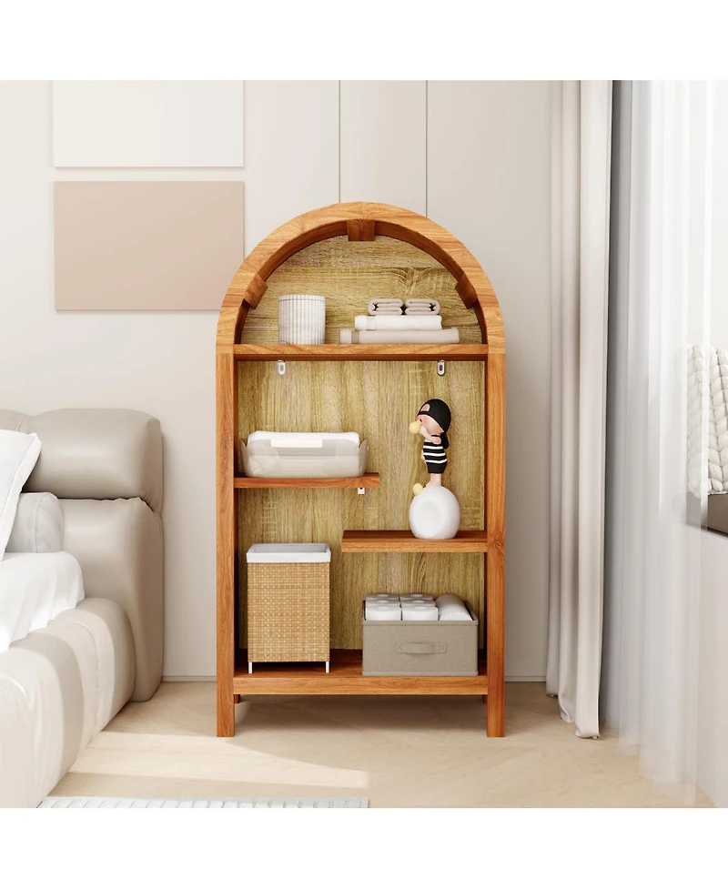 Streamdale Furniture 4-Tier Arched Asymmetrical Freestanding Display Shelf
