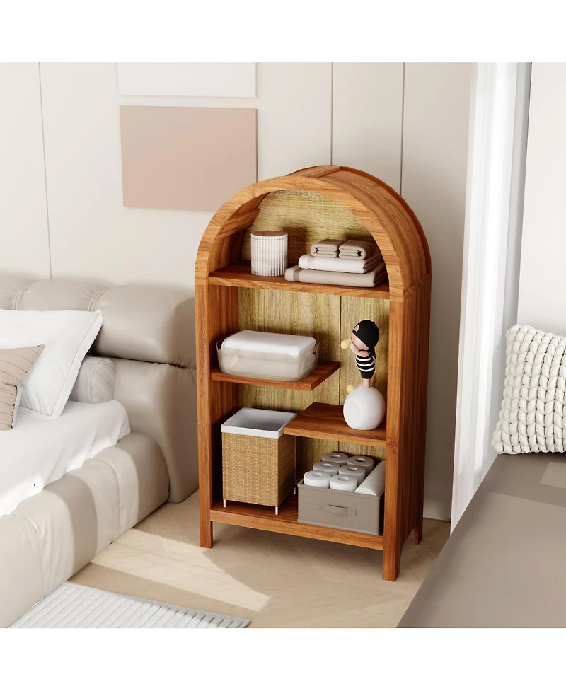 Streamdale Furniture 4-Tier Arched Asymmetrical Freestanding Display Shelf