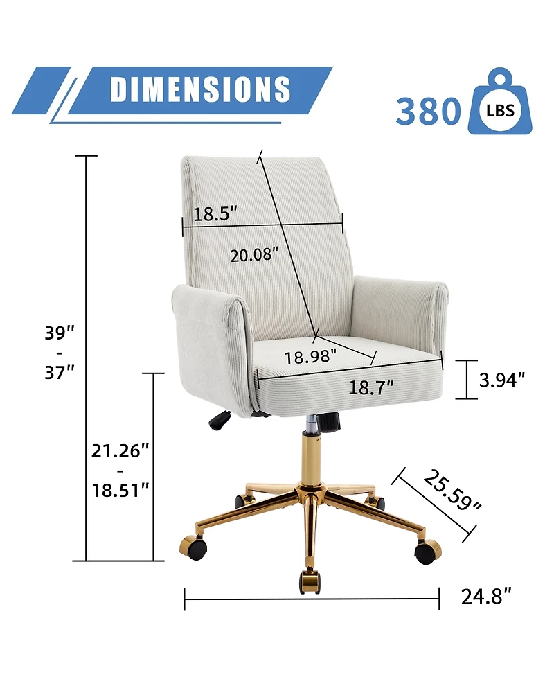 Streamdale Furniture Ergonomic Striped Mid-Back Office Chair
