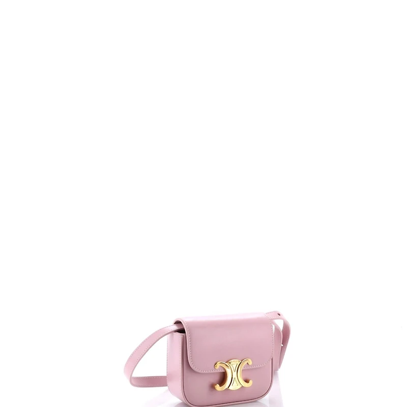 Pre-Owned Celine Mini Triomphe Shoulder Bag Smooth Calfskin