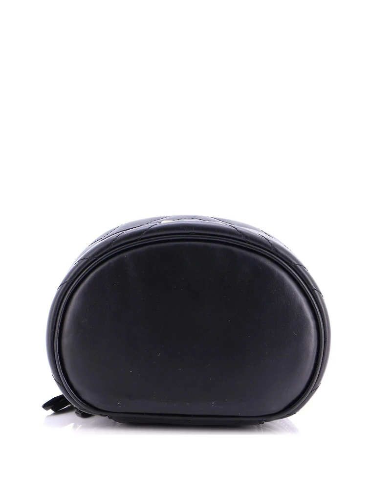 Pre-Owned Gucci Mini Gg Marmont Top Handle Cosmetic Case Matelasse Leather