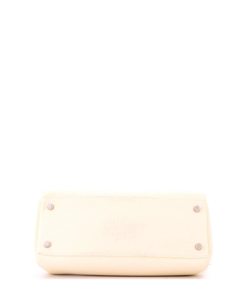 Pre-Owned HERMES Kelly 28 Handbag Light Clemence with Palladium Hardware