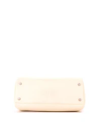 Pre-Owned HERMES Kelly 28 Handbag Light Clemence with Palladium Hardware