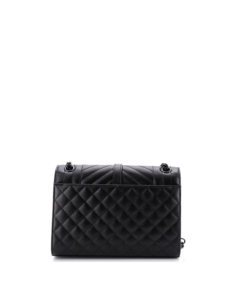 Pre-Owned Saint Laurent Medium Classic Monogram Envelope Satchel Mixed Matelasse Leather