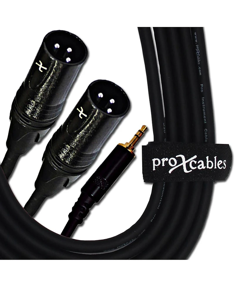 ProX Xc-CMXM5 5' 1/8" Mini Trs-m to Dual XLR3-m Audio Y Cable