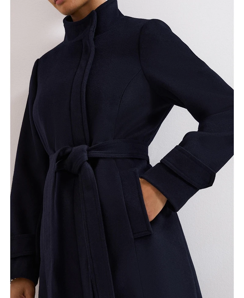 Phase Eight Women's Belted Funnel Collar Coat