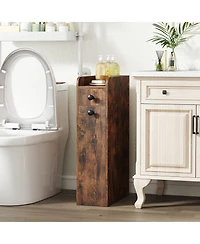 Costway Slim Bathroom Storage Cabinet with Slide Out Drawer Spacious Top Rolling Wheels