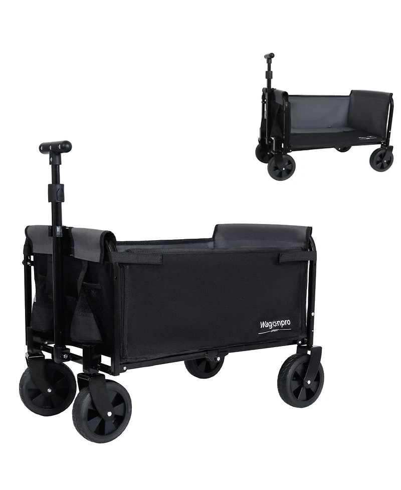 Streamdale Furniture Convertible Folding Camping Wagon with Bench Seat and Dog Tether